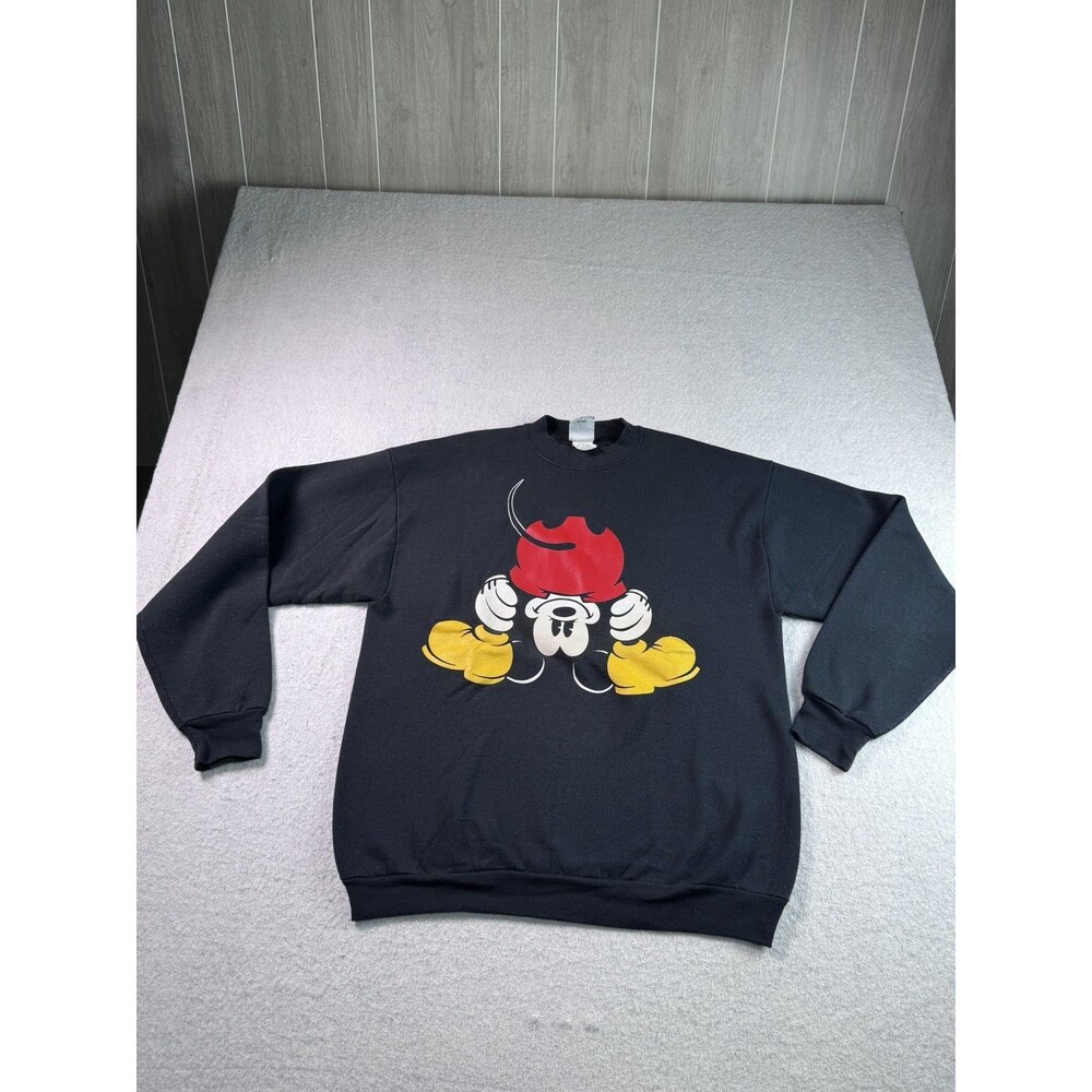Vintage Mickey & Co. Mickey Mouse Crewneck Sweatshirt Black XL Made in USA